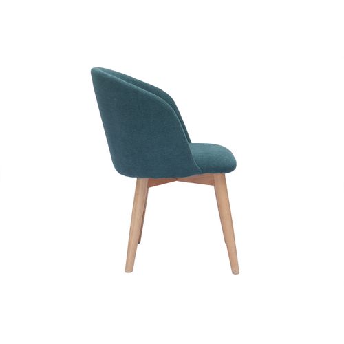 Chaises Scandinaves En Tissu Effet Velours Bleu Canard Et Bois Clair Massif (lot De 2) Vanity