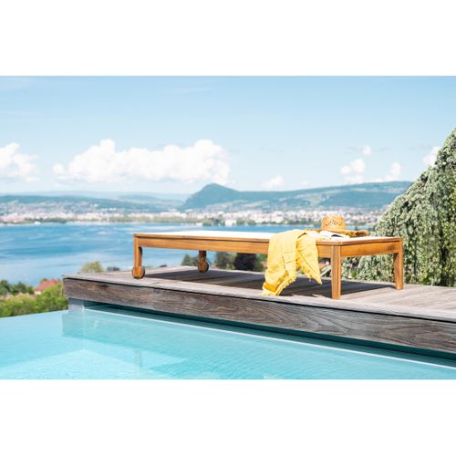 Bain De Soleil Blanc Et Bois Massif Naveen