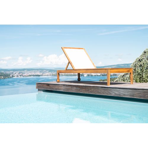Bains De Soleil Blanc Et Bois Massif (lot De 2) Naveen