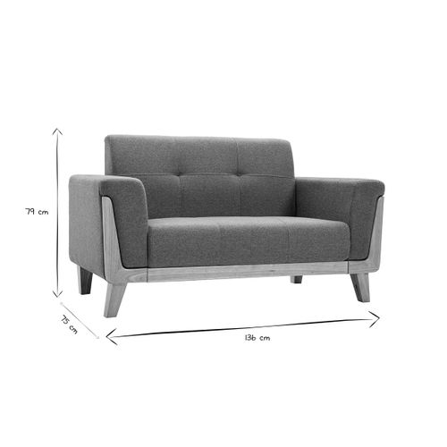 Canapé Scandinave 2 Places En Tissu Terracotta Et Bois Clair Fjord