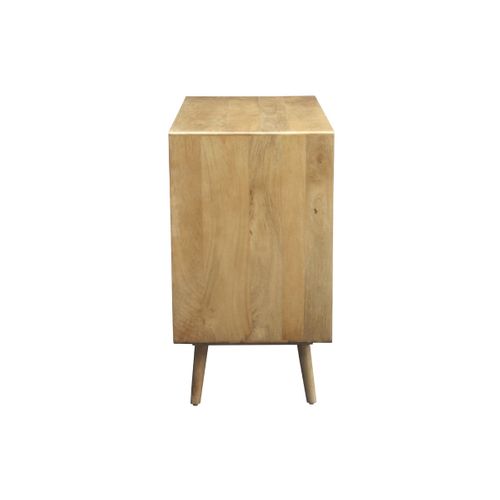 Commode En Bois Manguier Massif Et Cannage Rotin 3 Tiroirs L90 Cm Acange