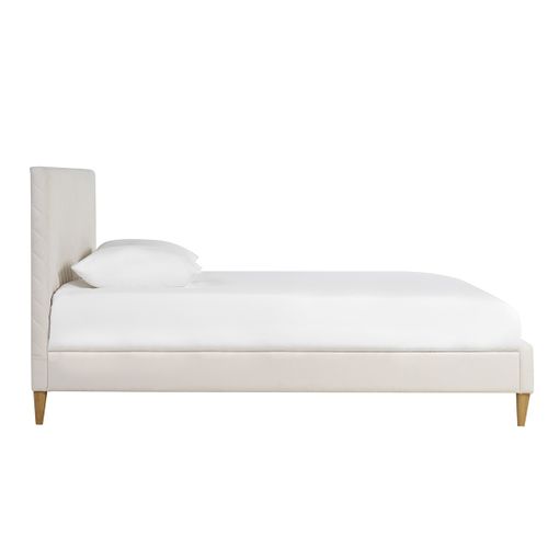 Lit 2 Places 160x200 En Tissu Beige Sidonie