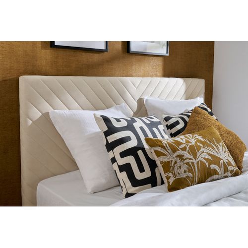 Lit 2 Places 160x200 En Tissu Beige Sidonie