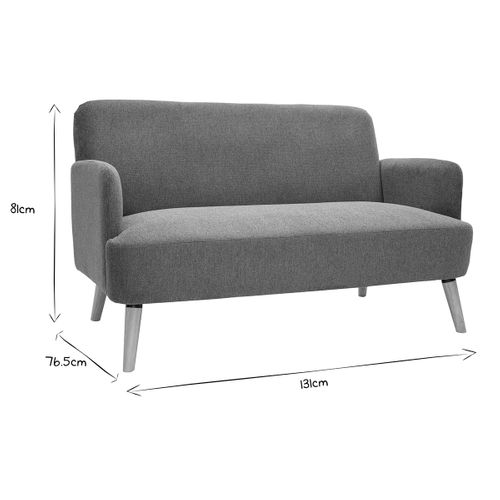 Canapé Scandinave 2 Places En Tissu Effet Velours Texturé Terre Brûlée Et Bois Clair Isko