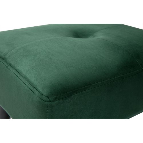 Tabouret Bas En Tissu Effet Velours Texturé Vert Foncé Et Métal Noir H46 Cm Guesta