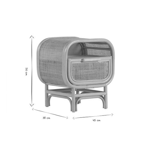 Table De Chevet Avec Tiroir En Rotin Luwak