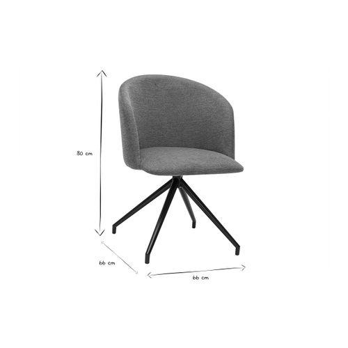 Chaise Design Pivotante 360° En Tissu Effet Velours Texturé Terre Brulée Et Métal Noir Vanity