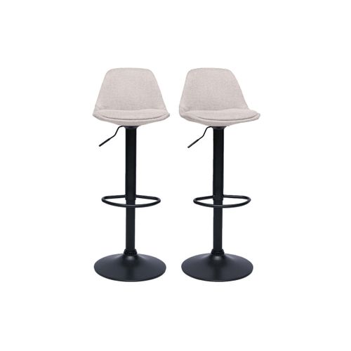 Tabourets De Bar Design En Tissu Effet Velours Texturé Beige (lot De 2) Steevy