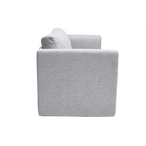 Canapé Convertible 2 Places En Tissu Gris Clair Leon
