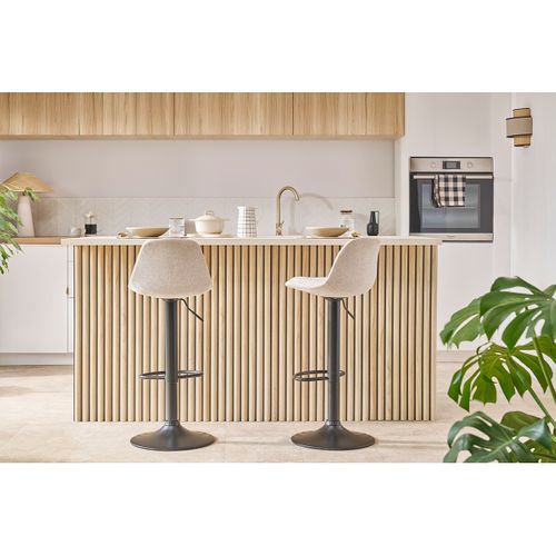 Tabourets De Bar Design Noirs (lot De 2) Steevy