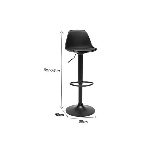 Tabourets De Bar Design Noirs (lot De 2) Steevy