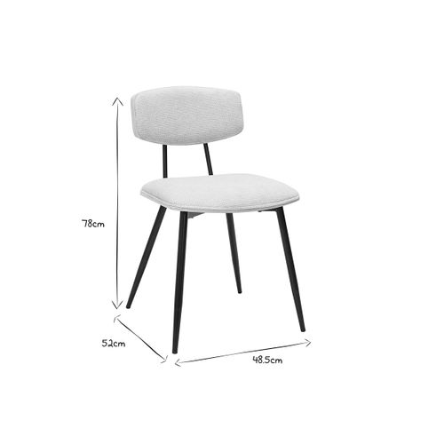 Chaises Vintage En Bois Clair Chêne Assises Tissu Chenille Beige Et Métal Noir (lot De 2) Joline