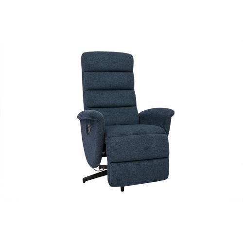 Fauteuil Pivotant Relax Manuel En Tissu Chenille Bleu Foncé Nelson