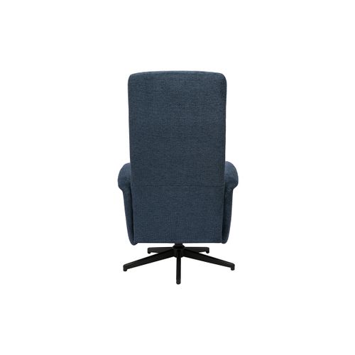 Fauteuil Pivotant Relax Manuel En Tissu Chenille Bleu Foncé Nelson