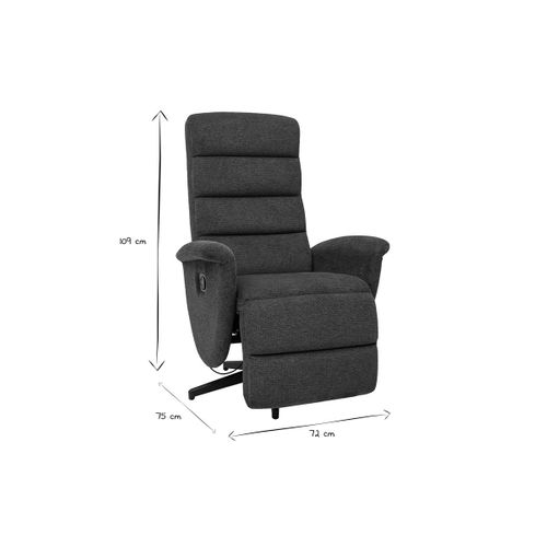 Fauteuil Pivotant Relax Manuel En Tissu Chenille Bleu Foncé Nelson