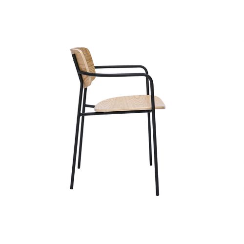 Chaises En Bois Clair Chêne Et Métal Noir (lot De 2) Susan