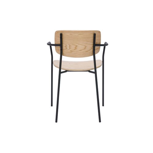 Chaises En Bois Clair Chêne Et Métal Noir (lot De 2) Susan