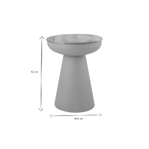 Table D'appoint Ronde Design Avec Rangement En Métal Terre Brulée Et Bois Manguier Massif H52 Cm Tam