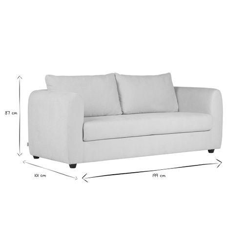 Canapé Convertible 3 Places En Tissu Effet Velours Beige Harlo