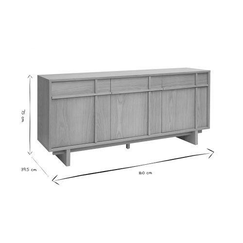 Buffet En Bois Clair Chêne L160 Cm Zao