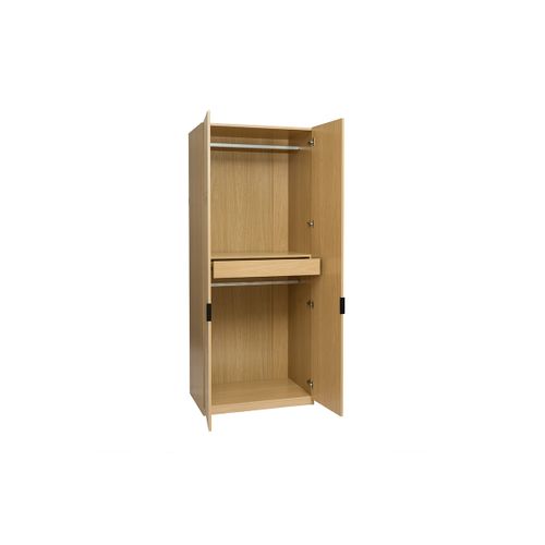 Armoire Dressing Avec 2 Penderies Finition Bois Chêne L90 Cm Garence