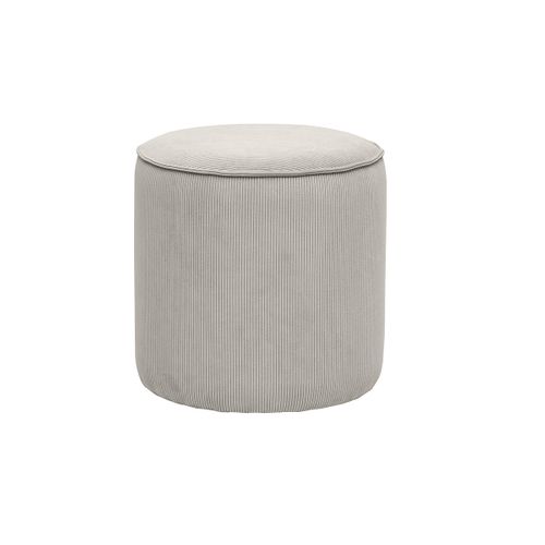 Pouf Rond En Tissu Velours Côtelé Taupe D40 Cm Paul