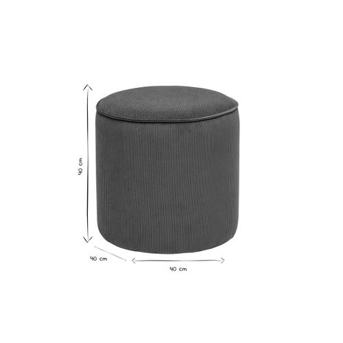 Pouf Rond En Velours Côtelé Terre Brûlée D40 Cm Paul