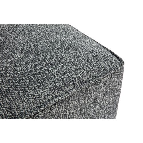 Pouf Repose Pieds En Tissu Chiné Gris Foncé Kerry