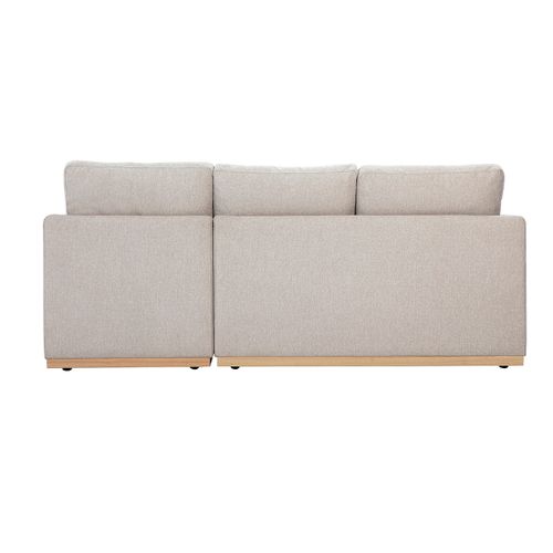 Canapé D'angle Droit En Tissu Effet Velours Texturé Beige 3 Places Moss