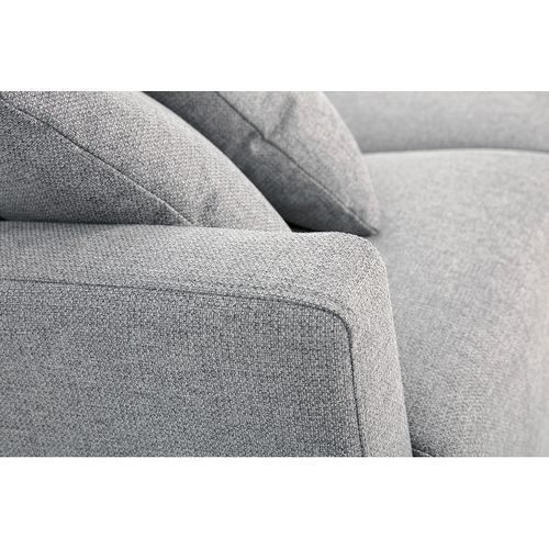 Canapé 3 Places En Tissu Gris Et Bois Clair Munik