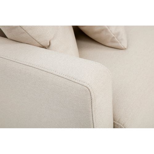 Canapé 2 Places En Tissu Beige Et Bois Clair Munik