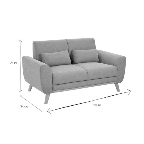 Canapé Scandinave 2 Places En Tissu Effet Velours Texturé Terracotta Et Bois Clair Ektor