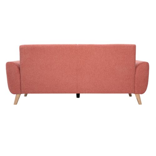 Canapé Scandinave 3 Places En Tissu Terracotta Et Bois Clair Ektor
