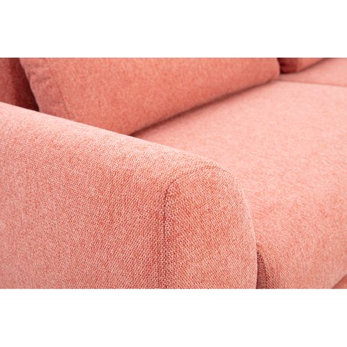 Canapé Scandinave 3 Places En Tissu Terracotta Et Bois Clair Ektor