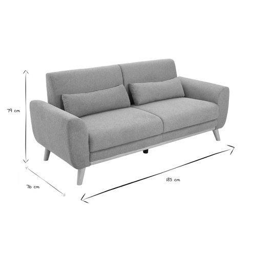 Canapé Scandinave 3 Places En Tissu Terracotta Et Bois Clair Ektor