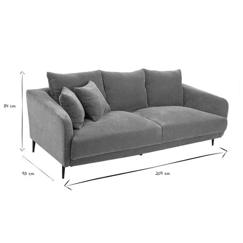 Canapé Design 3 Places En Tissu Effet Velours Jaune Curry Et Métal Noir Jerry