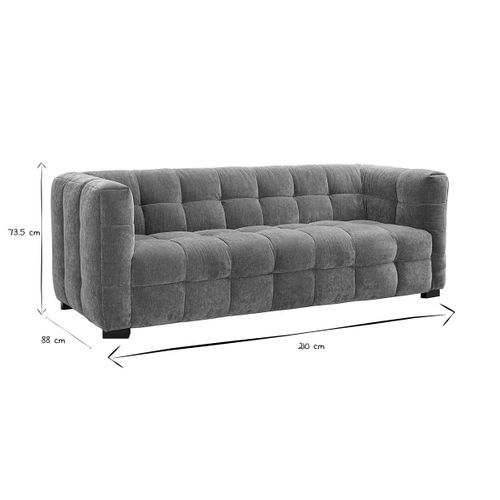 Canapé Design 3 Places En Tissu Effet Velours Terre Brûlée Corto