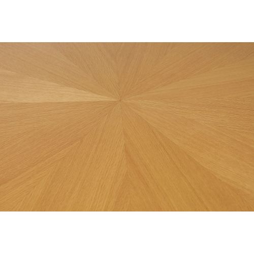 Table à Manger Ronde En Bois Clair Chêne D137 Cm Dita