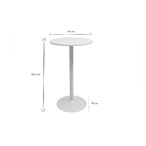 Table Haute Design Ronde Blanche D60 Cm Calista