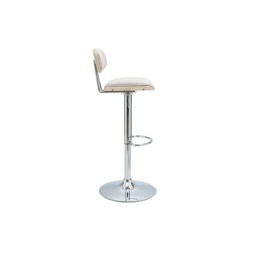 Tabourets De Bar Design Réglables En Tissu Effet Velours Texturé Beige Et Métal (lot De 2) Vasco