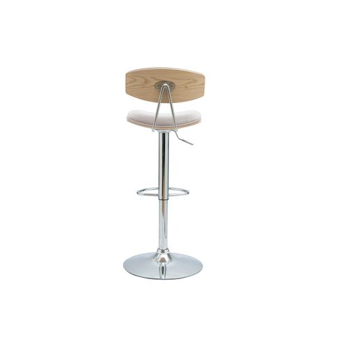 Tabourets De Bar Design Réglables En Tissu Effet Velours Texturé Beige Et Métal (lot De 2) Vasco