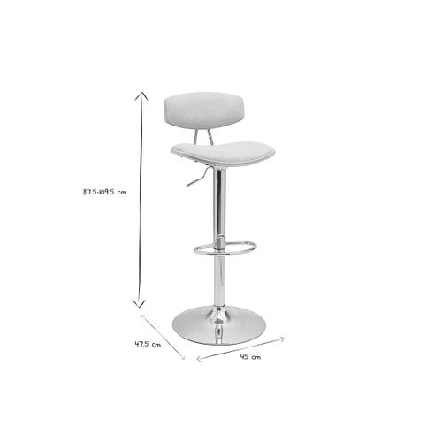 Tabourets De Bar Design Réglables En Tissu Effet Velours Texturé Beige Et Métal (lot De 2) Vasco