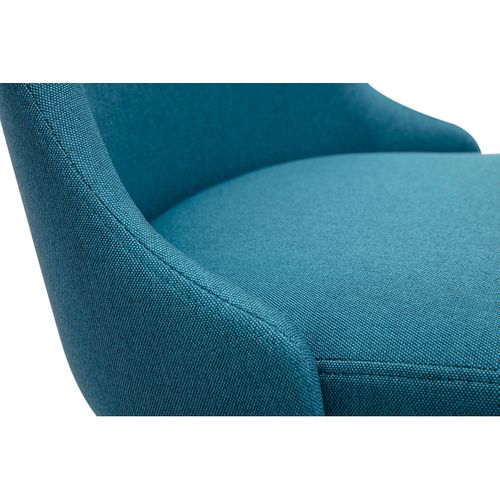 Tabourets De Bar Pivotants En Tissu Bleu Canard Et Bois Hêtre Massif H65 Cm (lot De 2) Hasta