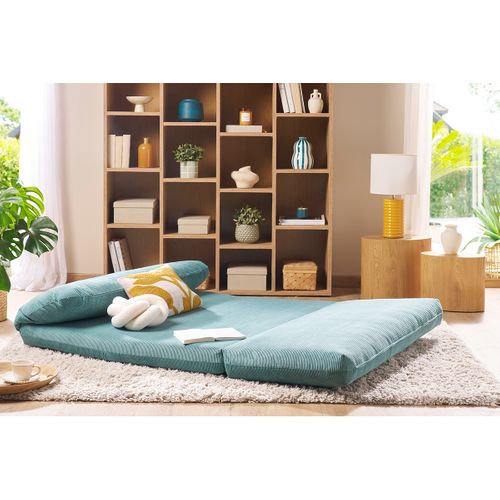 Chauffeuse Convertible 2 Places En Tissu Velours Côtelé Vert Kaki Spencer