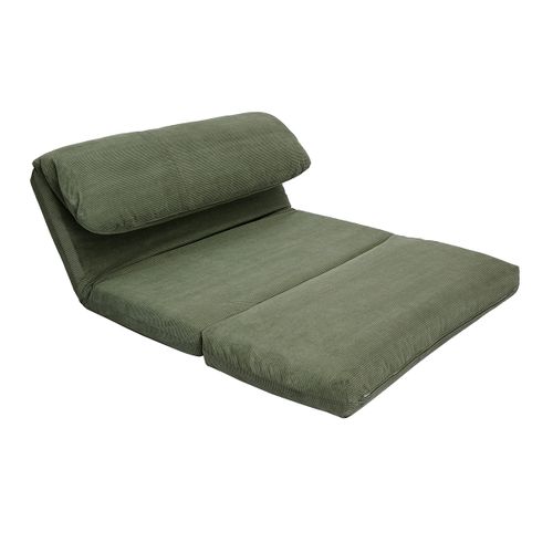 Chauffeuse Convertible 2 Places En Tissu Velours Côtelé Vert Kaki Spencer