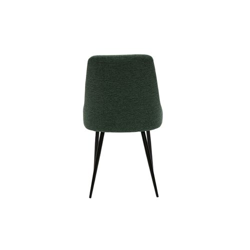 Chaises Design En Tissu Effet Velours Texturé Vert Foncé Et Métal Noir (lot De 2) Cult
