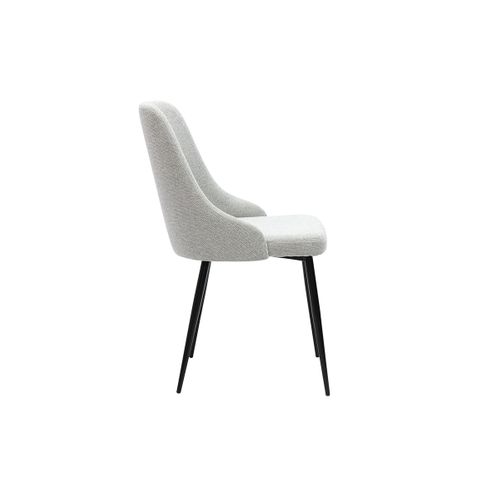Chaises Design En Tissu Effet Velours Texturé Gris Clair Et Métal Noir (lot De 2) Cult
