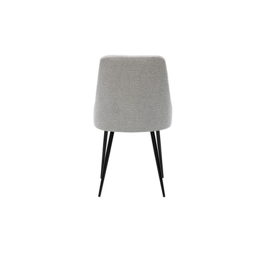 Chaises Design En Tissu Effet Velours Texturé Gris Clair Et Métal Noir (lot De 2) Cult
