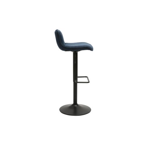 Tabourets De Bar Réglables Pivotants En Tissu Effet Velours Texturé Bleu Foncé (lot De 2) Boost