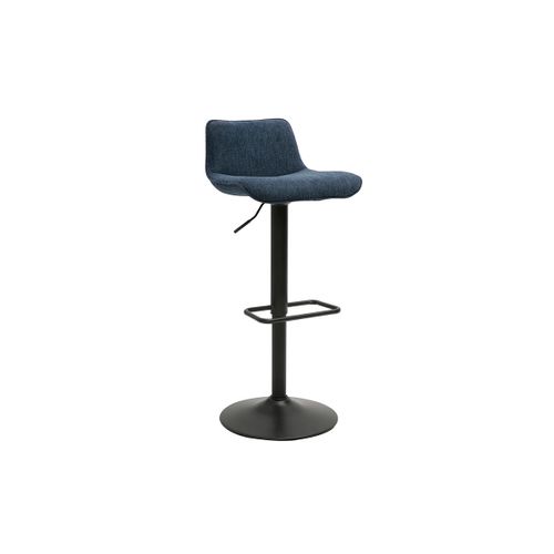 Tabourets De Bar Réglables Pivotants En Tissu Effet Velours Texturé Bleu Foncé (lot De 2) Boost